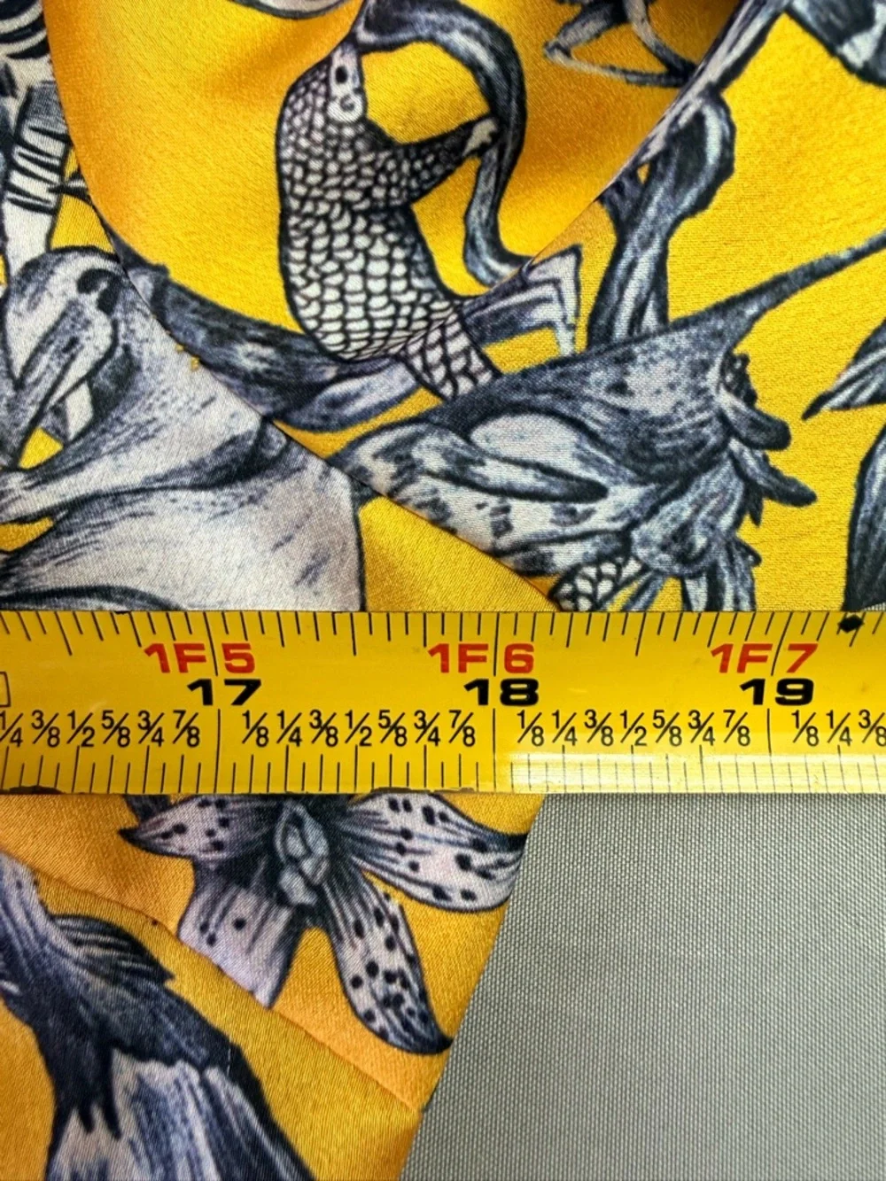Retro Yellow Animal Safari Midi Dress Beaded Medium WhimsiGoth Academia THE MOON - Picture 12 of 16